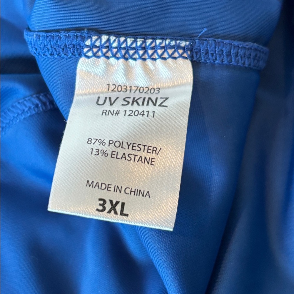 UVSkinz 3XL Blue UPF 50+ Zip-Front Sun Jacket Rash Guard - Picture 8 of 9